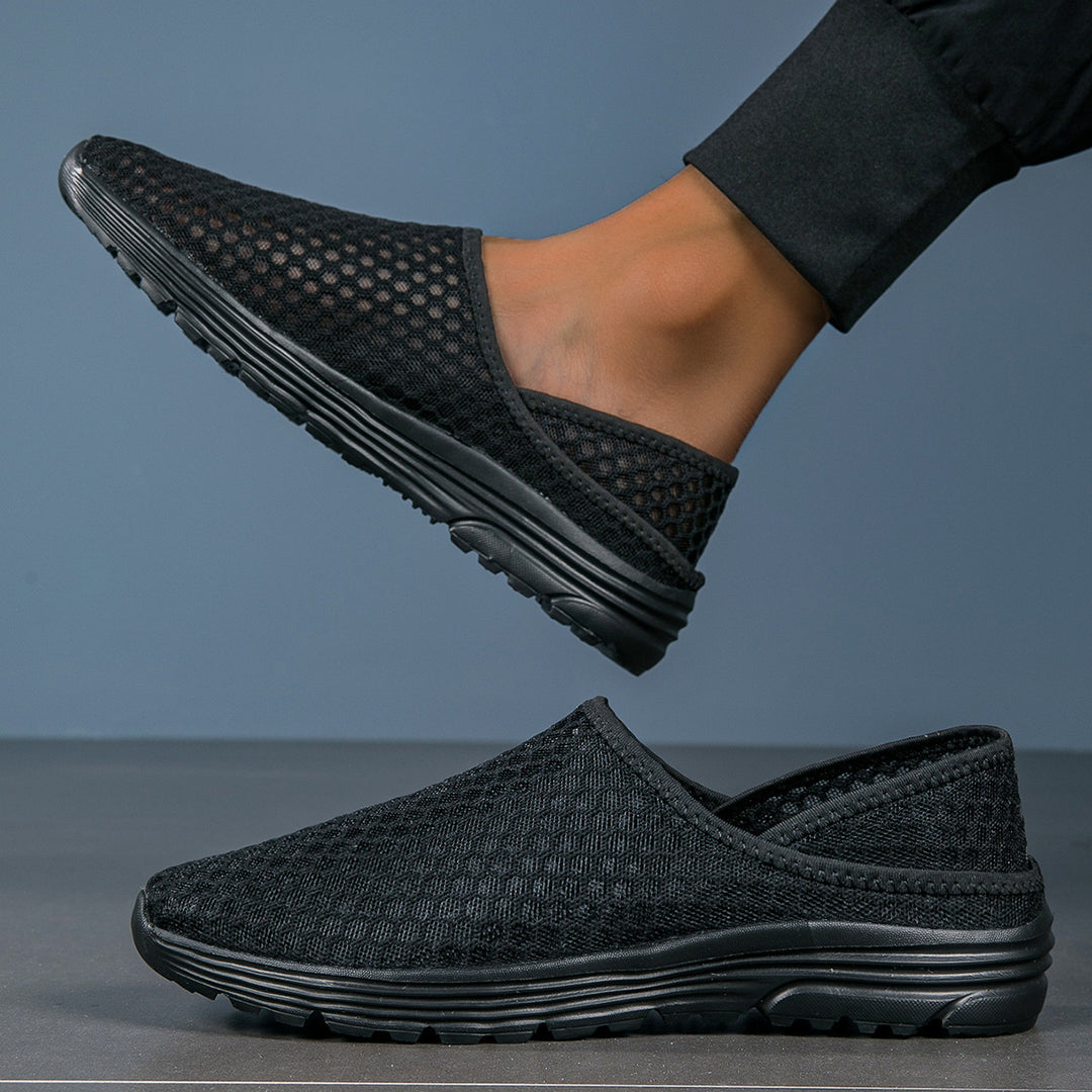 Damen nan luftige Schlupfsneaker mit Honigwaben-Strickoberteil und gedämpfter Komfortsohle R&B