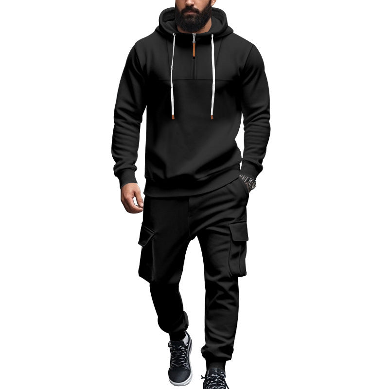 Herren Kapuzensweatshirt und Cargo-Hose Set R&B