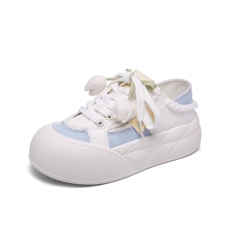 Damen Sneaker mit floralem Schnürsenkel und trendigem Design R&B