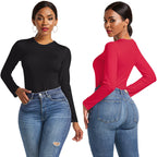 Damen Eleganter Langarmbody mit hohem Beinausschnitt R&B