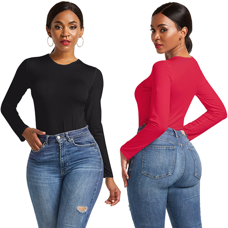Damen Eleganter Langarmbody mit hohem Beinausschnitt R&B