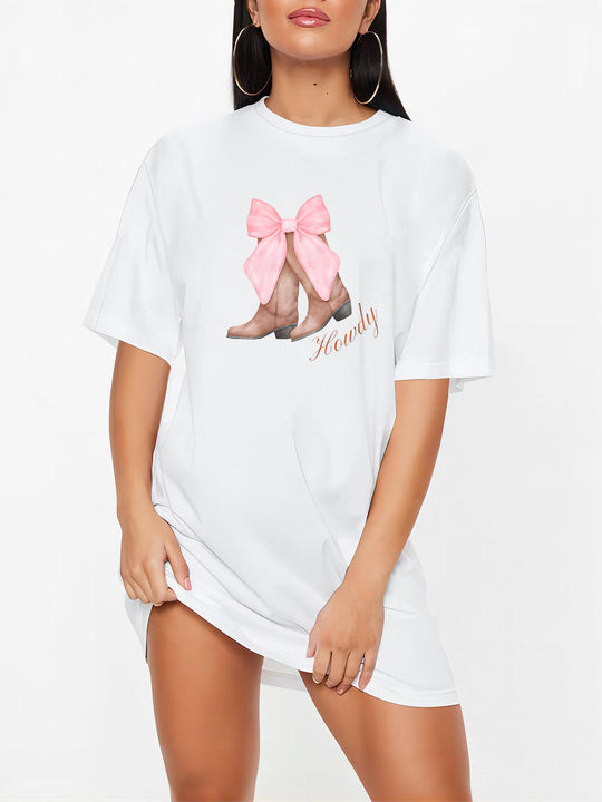 Damen Oversized T-Shirt mit inspirierendem Schriftzug und auffälligem Grafikdesign R&B