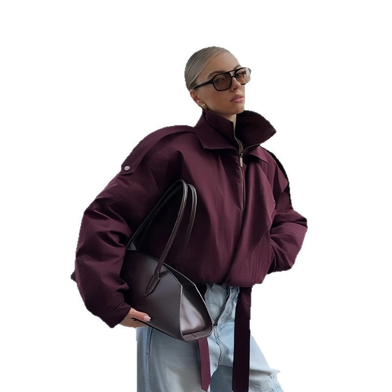 Damen Urbaner Parka mit hohem Stehkragen und innovativem Schnitt R&B