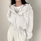 Damen Cropped Hoodie mit Reißverschluss und lässigem Stil