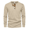 Herren Langarm-Henley-Shirt mit strukturiertem Design R&B