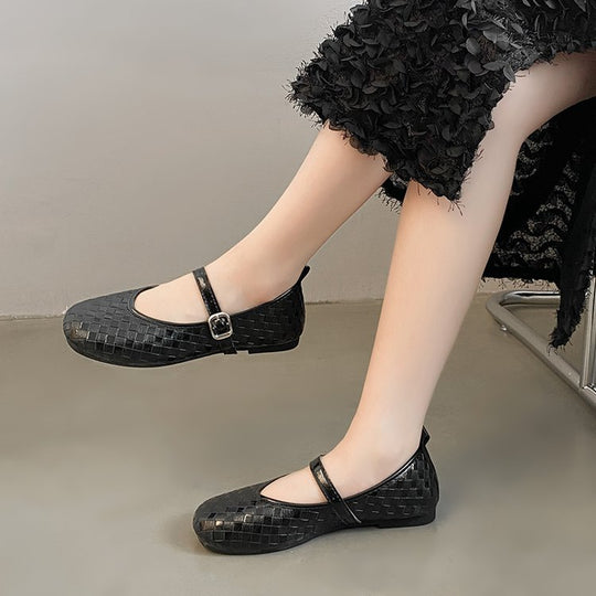 Damen Ballerinas mit stylishem Riemen und glänzender Oberfläche R&B