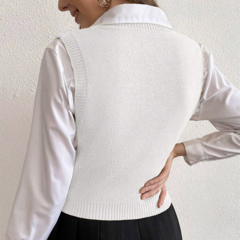 Damen Strickpullover mit V-Ausschnitt und Zopfmuster