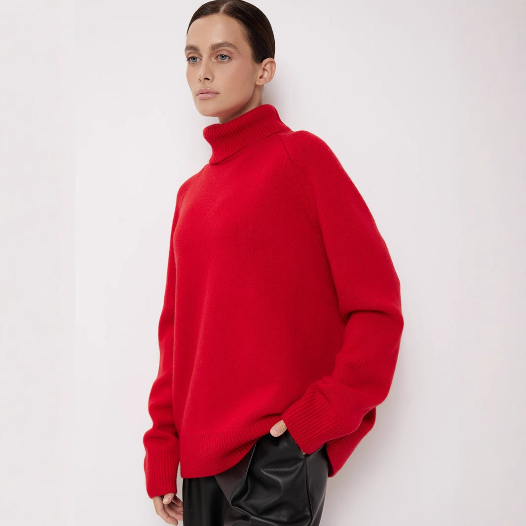 Damen Oversized Rollkragenpullover R&B