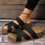 Damen Komfortable Plateau-Sandalen mit einzigartigem Schlangenleder-Design R&B