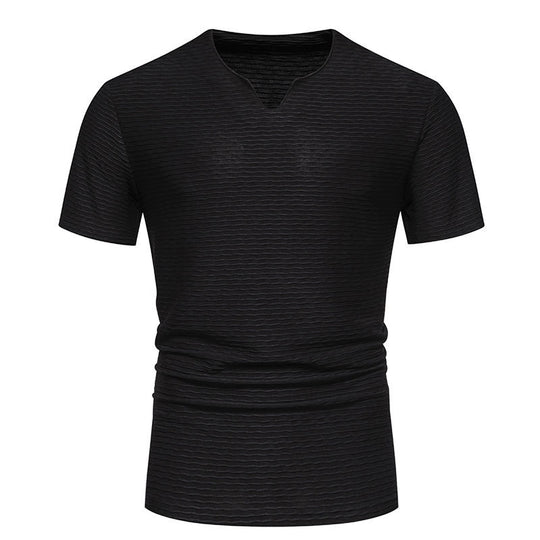 Herren V-Ausschnitt T-Shirt mit strukturiertem Design R&B