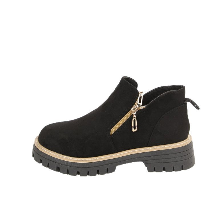 Damen lässige Stiefeletten mit seitlichem Reißverschluss und rutschfester Sohle R&B