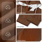 Herren nan Waffelstruktur Henley-Kapuzen-Set mit Holzknopfleiste Ellbogen-Patches und konischer Jogginghose R&B