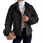 Damen Flauschige Oversize-Jacke mit strukturiertem Fleece