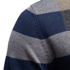 Herren Langarm Pullover mit modernem Karo-Muster und weichem Strick