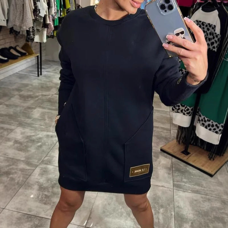 Damen lässiger Hoodie mit praktischen Taschen und dekorativen Details R&B