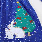 Mädchen Langarmkleid mit Weihnachtsmotiv R&B