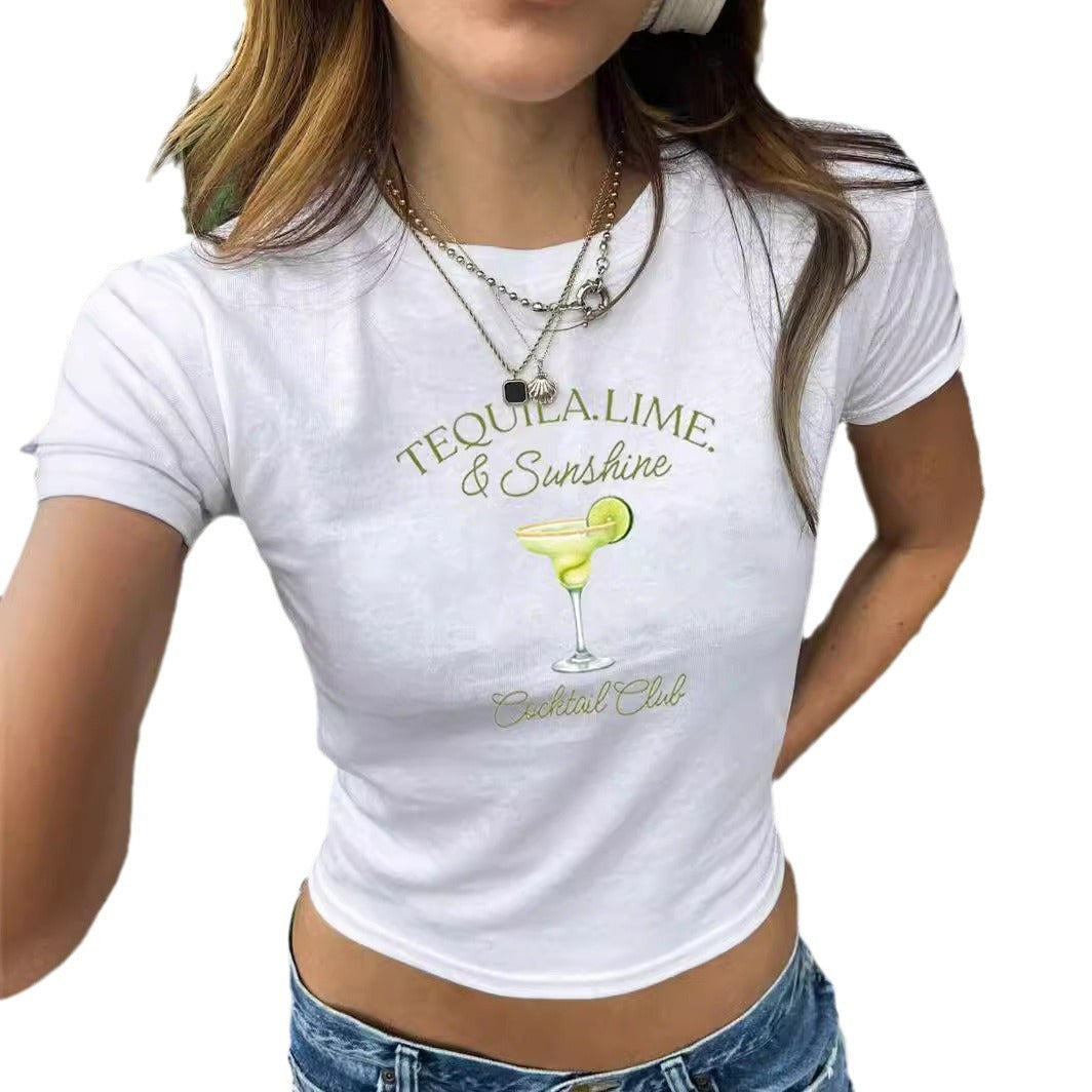 Damen Crop-T-Shirt mit kreativen Schleifen-Details R&B