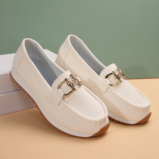Damen elegante Mokassins mit modischem Schnallen-Detail R&B