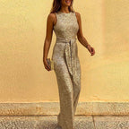 Damen Glitzerndes Abendkleid mit elegantem Taillengürtel R&B