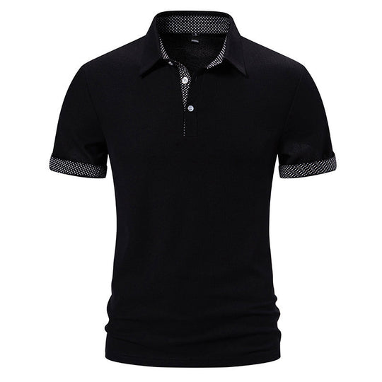 Herren Poloshirt mit modischem Kragen und kontrastierenden Ärmeln R&B