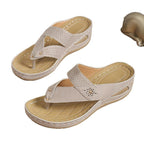 Damen Zehentrenner-Sandalen mit anatomischer Fußbettung und elastischem Riemendesign R&B