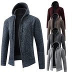 Herren gemütlicher Strickhoodie mit kuscheligem Innenfutter