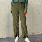 Damen Modische und bequeme Bundhose mit seitlichen Schlitzdetails R&B