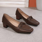 Damen Pumps mit dekorativem Knoten und bequemem Blockabsatz R&B