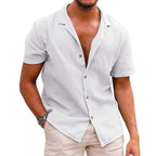 Herren kurzärmliges Leinenhemd R&B