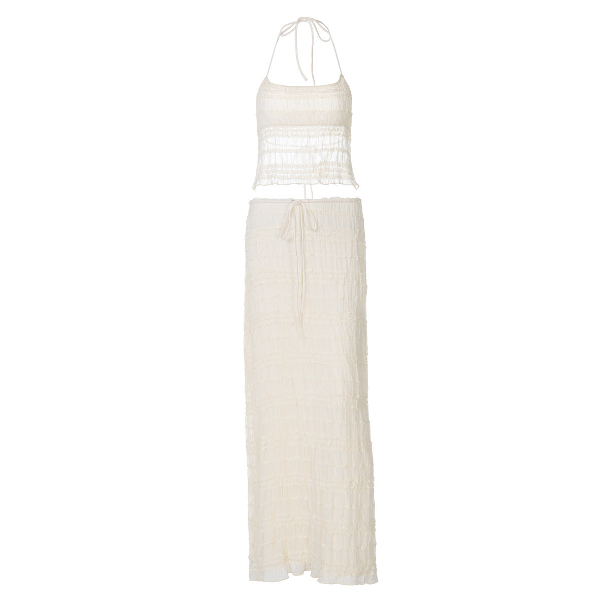 Damen Maxikleid mit schulterfreiem Design und Raffungen R&B