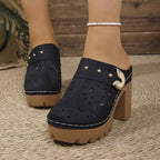 Damen Komfortable Clogs mit floraler Lochmusterung