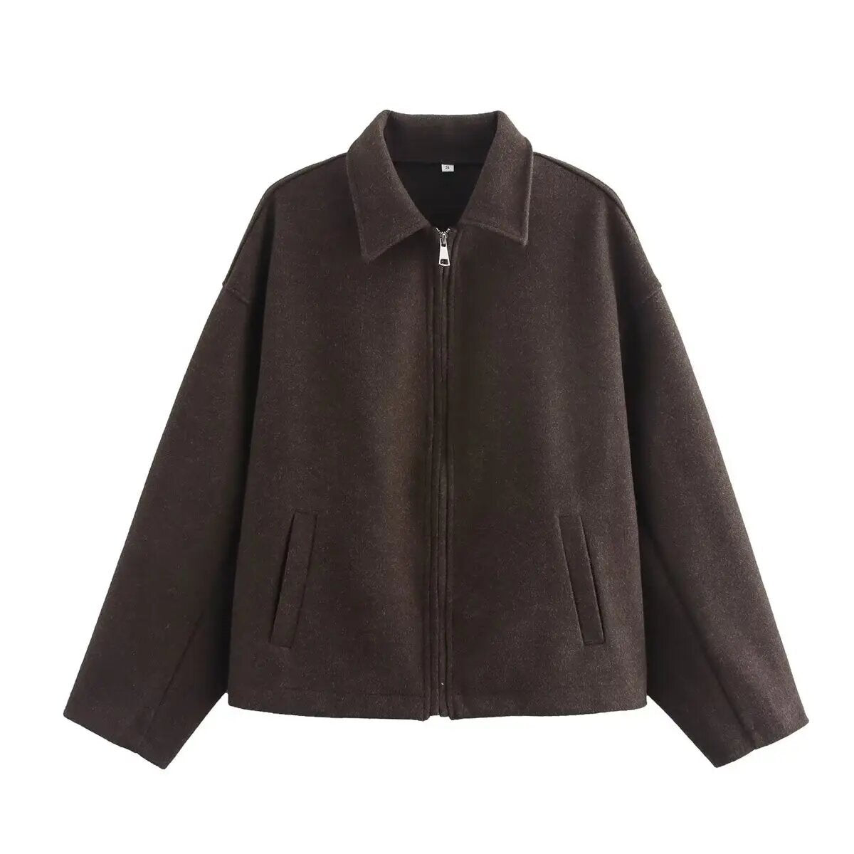 Damen lässige Fleecejacke mit hohem Kragen und praktischen Taschen R&B