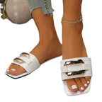 Damen Mules mit glänzenden Dekorelementen und bequemer Fußbett R&B
