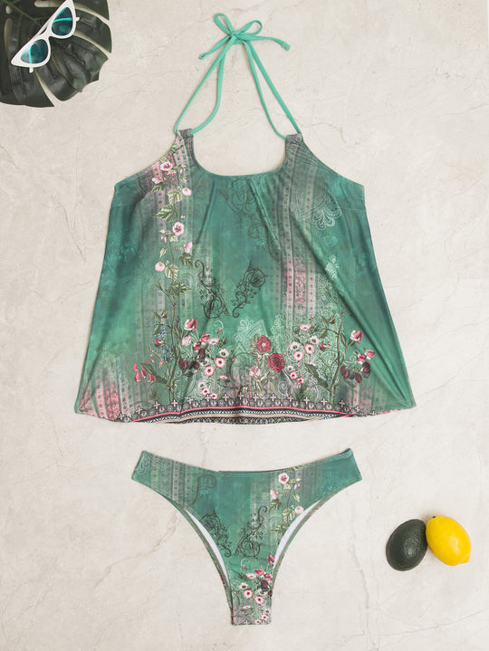 Damen Tankini-Set mit modischem Muster und lässigem Schnitt R&B