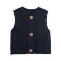 Damen Strickweste mit Knopfdetails und praktischen Taschen