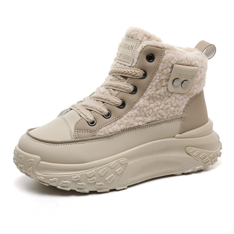 Damen High-Top Sneakers mit warmem Fleece-Futter und rutschfester Sohle R&B