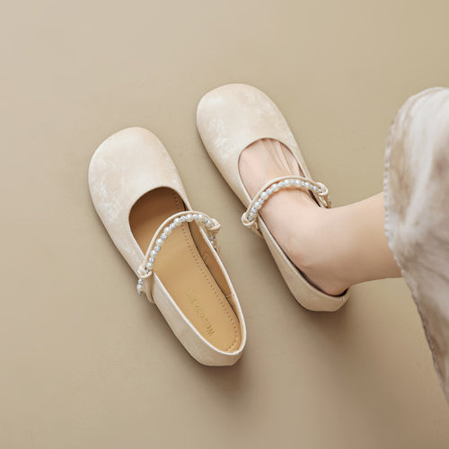 Damen Ballerinas mit eleganter Perlenapplikation R&B