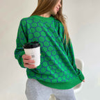Damen Kreativer Strickpullover mit Wabenmuster R&B