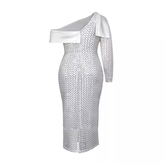 Damen Glamouröses Abendkleid mit asymmetrischem Ausschnitt R&B