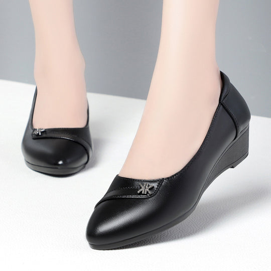 Damen elegante Wedge-Pumps mit modischem Riemchen und bequemem Fußbett R&B