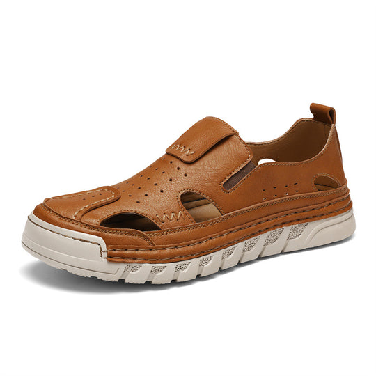 Herren Orthopädische Ledersandalen mit verstellbarem Riemensystem R&B