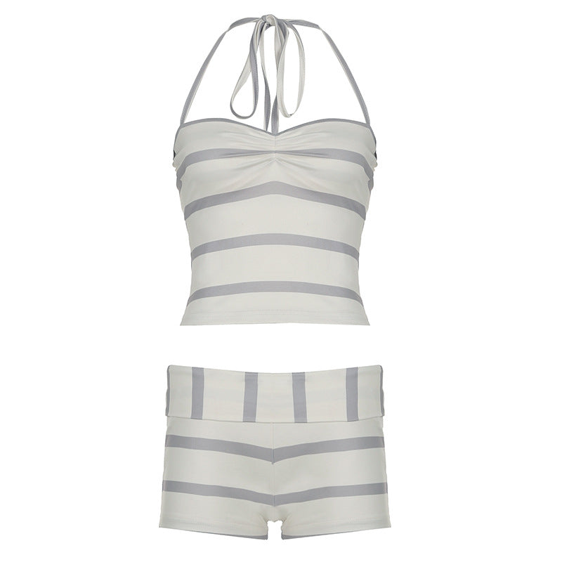 Damen Badeset mit trendy Streifenmuster R&B