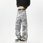 Damen Cargohose im modischen Camouflage-Design mit hohen Taschen