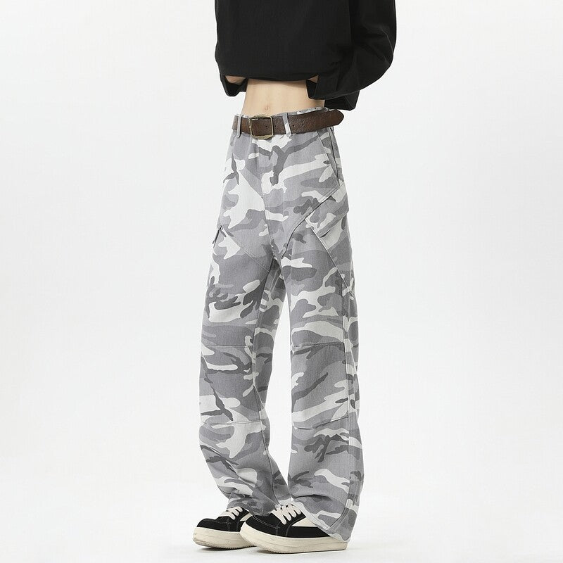 Damen Cargohose im modischen Camouflage-Design mit hohen Taschen