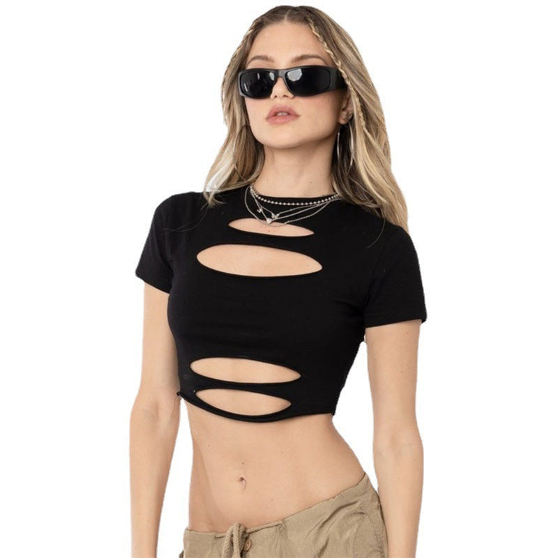 Damen cropped Oberteil mit Cut-Out-Design R&B