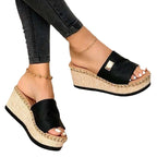 Damen Wedge-Sandalen mit geflochtenem Absatz R&B