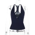 Damen Sportives Haltertop mit tiefem V-Ausschnitt R&B