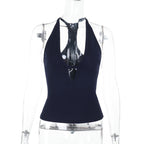 Damen Sportives Haltertop mit tiefem V-Ausschnitt R&B