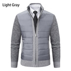 Herren gefütterte Übergangsjacke mit hohem Kragen und strukturiertem Design