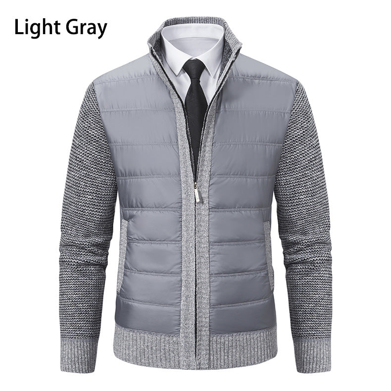Herren gefütterte Übergangsjacke mit hohem Kragen und strukturiertem Design